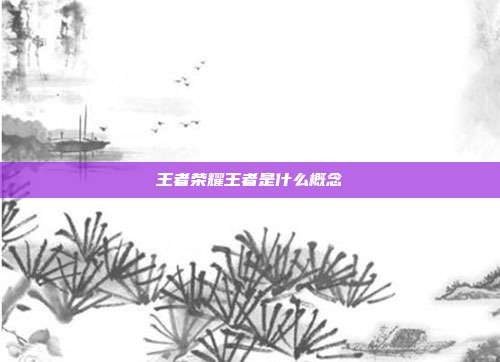 王者荣耀王者是什么概念
