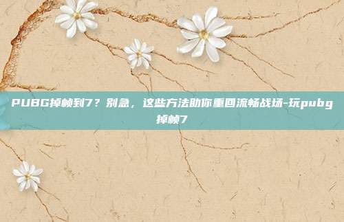 PUBG掉帧到7？别急，这些方法助你重回流畅战场-玩pubg掉帧7