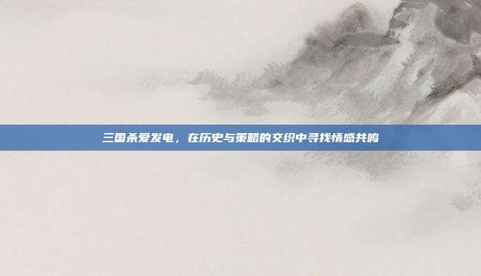 三国杀爱发电，在历史与策略的交织中寻找情感共鸣