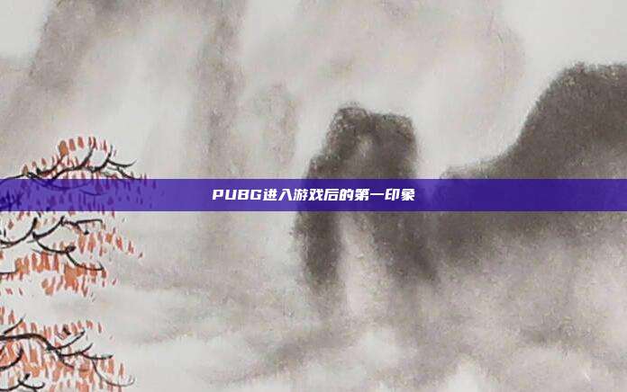 PUBG进入游戏后的第一印象