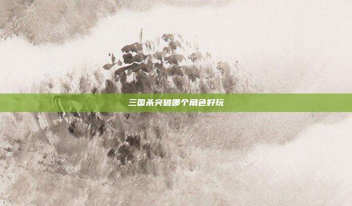 三国杀突破哪个角色好玩
