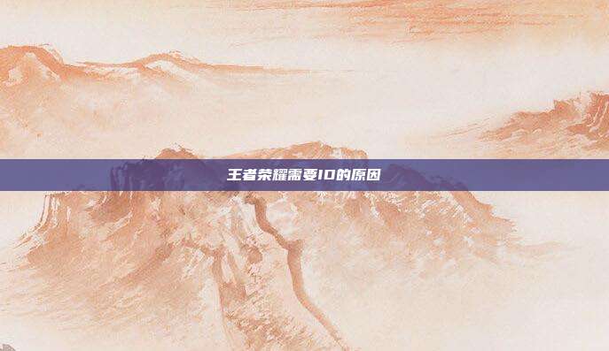 王者荣耀需要ID的原因