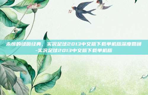 永恒的绿茵经典，实况足球2013中文版下载单机版深度回顾-实况足球2013中文版下载单机版