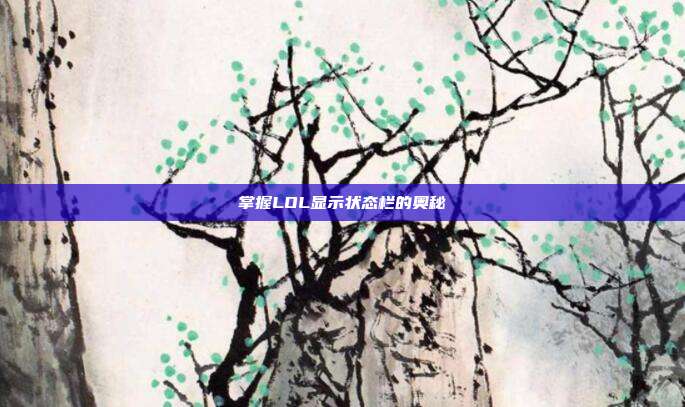 掌握LOL显示状态栏的奥秘