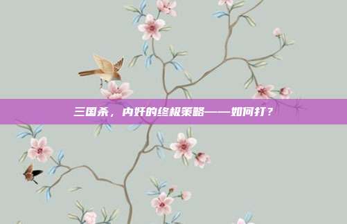 三国杀,内奸的终极策略——如何打?