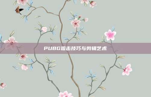 PUBG狙击技巧与剪辑艺术