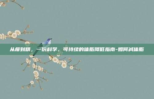 从瘦到精，一份科学、可持续的体脂降低指南-如何减体脂