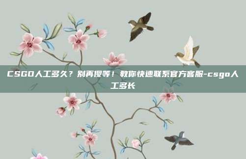 CSGO人工多久？别再傻等！教你快速联系官方客服-csgo人工多长