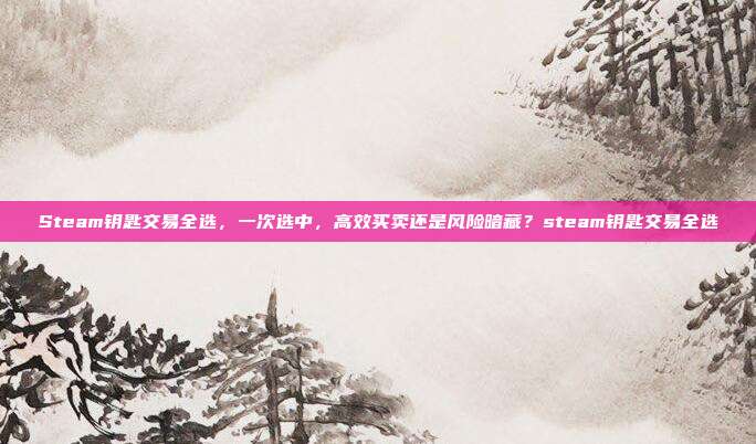 Steam钥匙交易全选，一次选中，高效买卖还是风险暗藏？steam钥匙交易全选