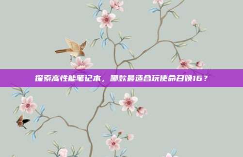 探索高性能笔记本，哪款最适合玩使命召唤16？