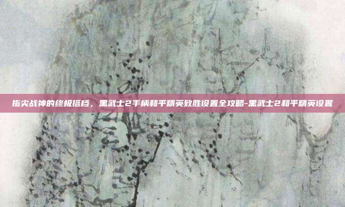 指尖战神的终极搭档，黑武士2手柄和平精英致胜设置全攻略-黑武士2和平精英设置