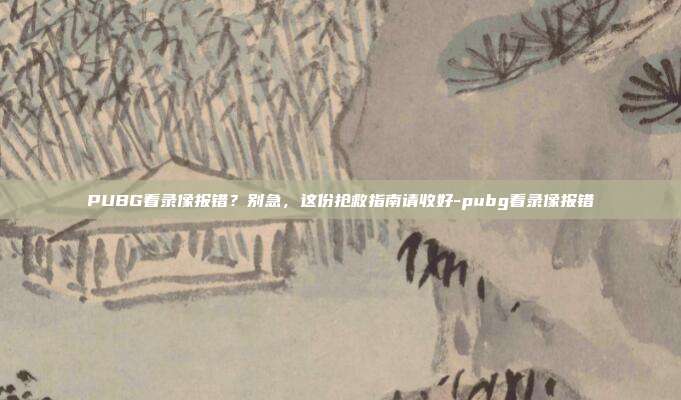 PUBG看录像报错？别急，这份抢救指南请收好-pubg看录像报错