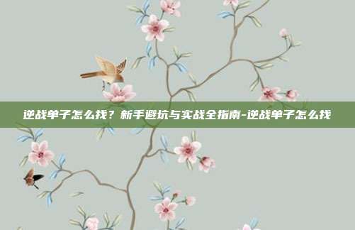 逆战单子怎么找？新手避坑与实战全指南-逆战单子怎么找