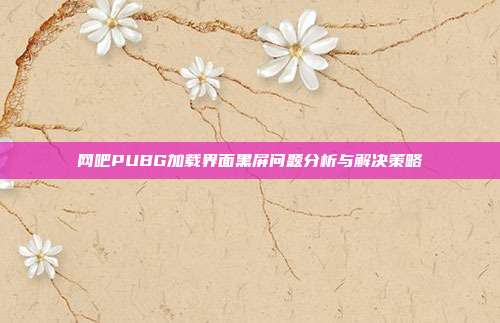 网吧PUBG加载界面黑屏问题分析与解决策略