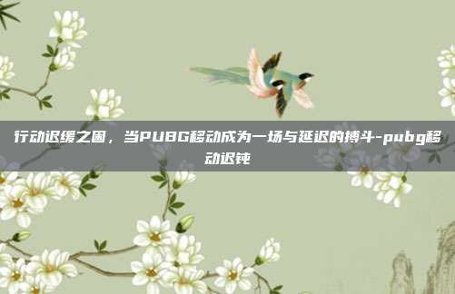 行动迟缓之困,当PUBG移动成为一场与延迟的搏斗-pubg移动迟钝