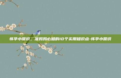 怀孕小常识，准妈妈必知的10个实用知识点-怀孕小常识