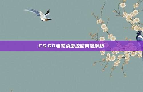 CS:GO电脑桌面返回问题解析
