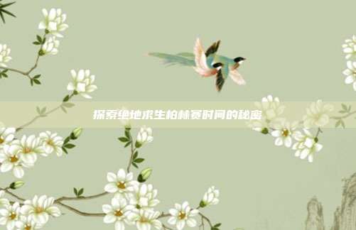 探索绝地求生柏林赛时间的秘密
