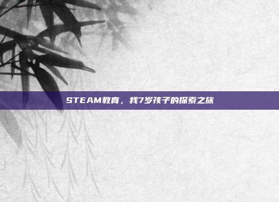 STEAM教育，我7岁孩子的探索之旅