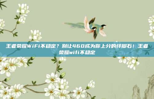 王者荣耀WiFi不稳定？别让460成为你上分的绊脚石！王者荣耀wifi不稳定