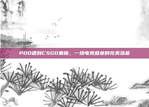 PDD遇到CSGO集锦，一场电竞盛宴的完美落幕
