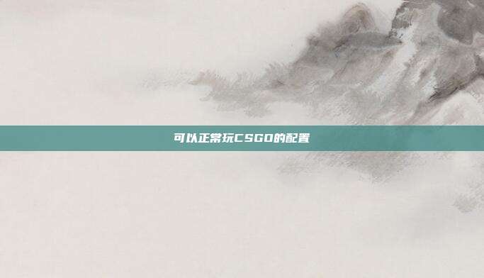 可以正常玩CSGO的配置