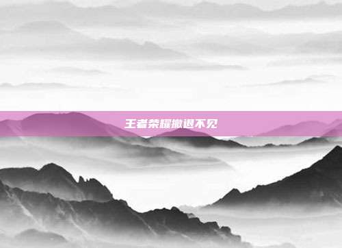 王者荣耀撤退不见
