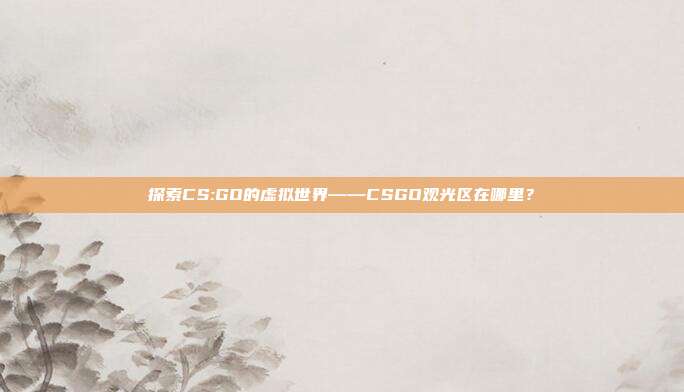 探索CS:GO的虚拟世界——CSGO观光区在哪里?