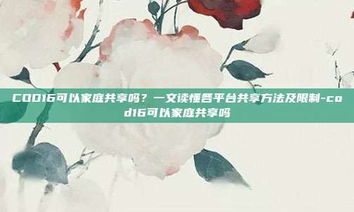 COD16可以家庭共享吗?一文读懂各平台共享方法及限制-cod16可以家庭共享吗