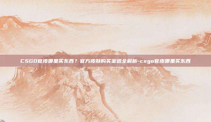 CSGO官皮哪里买东西？官方皮肤购买渠道全解析-csgo官皮哪里买东西