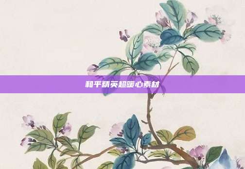 和平精英超暖心素材