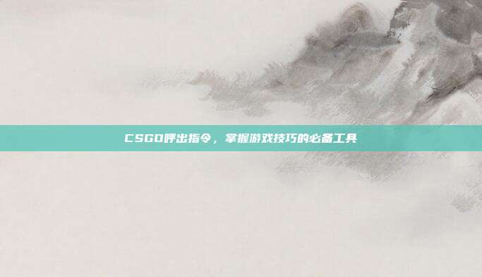 CSGO呼出指令，掌握游戏技巧的必备工具