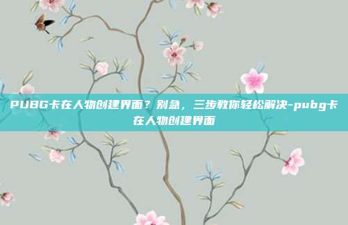 PUBG卡在人物创建界面?别急,三步教你轻松解决-pubg卡在人物创建界面