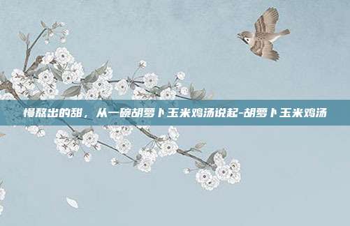 慢熬出的甜，从一碗胡萝卜玉米鸡汤说起-胡萝卜玉米鸡汤