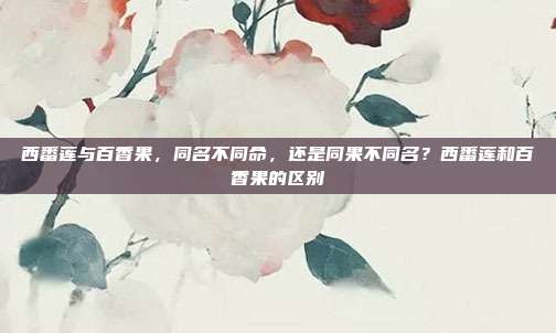 西番莲与百香果，同名不同命，还是同果不同名？西番莲和百香果的区别