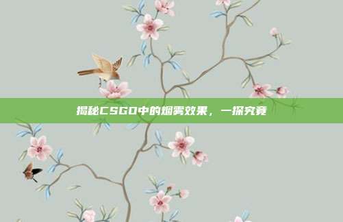 揭秘CSGO中的烟雾效果,一探究竟
