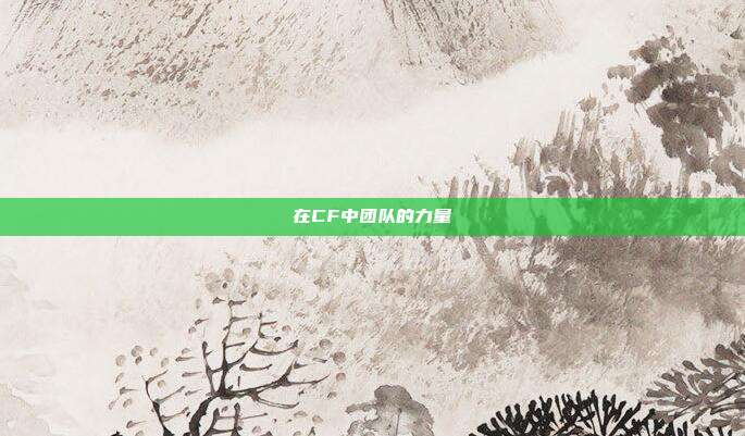 在CF中团队的力量