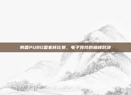 韩国PUBG国家杯比赛,电子竞技的巅峰对决