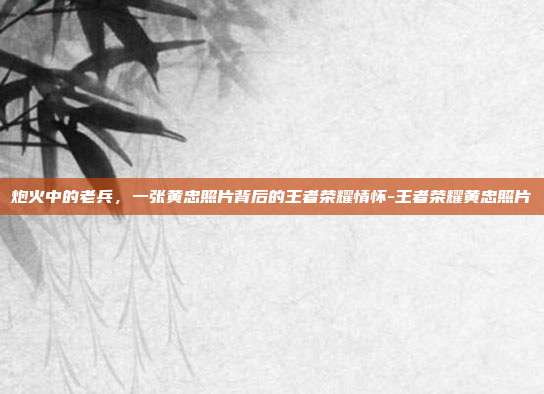 炮火中的老兵,一张黄忠照片背后的王者荣耀情怀-王者荣耀黄忠照片