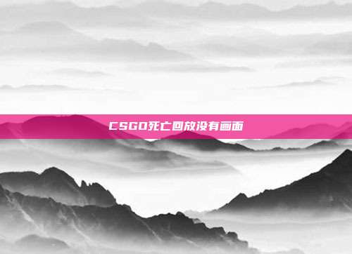 CSGO死亡回放没有画面