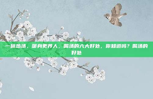 一碗热汤，暖身更养人，喝汤的六大好处，你知道吗？喝汤的好处