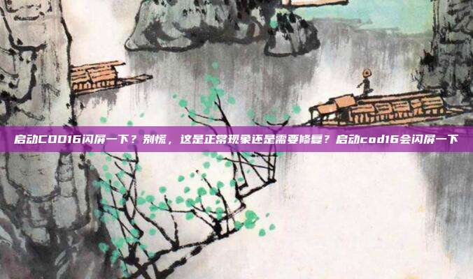 启动COD16闪屏一下？别慌，这是正常现象还是需要修复？启动cod16会闪屏一下