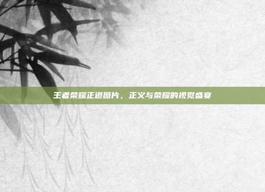 王者荣耀正道图片，正义与荣耀的视觉盛宴