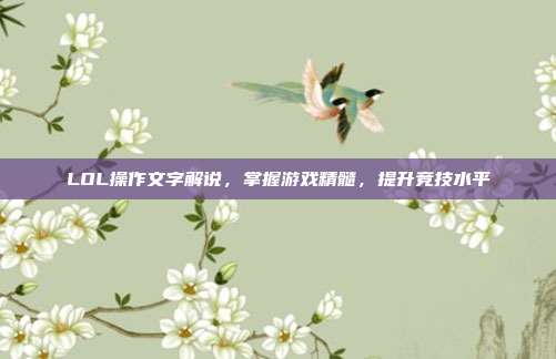 LOL操作文字解说，掌握游戏精髓，提升竞技水平