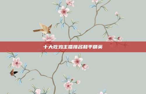十大吃鸡主播排名和平精英