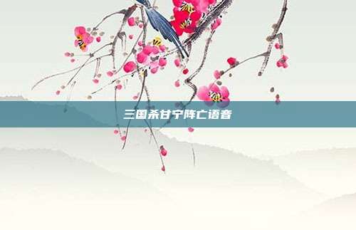 三国杀甘宁阵亡语音