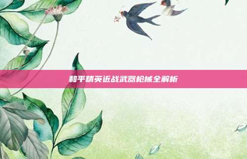 和平精英近战武器枪械全解析