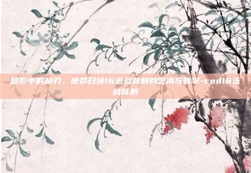 暗影中的利刃，使命召唤16近战背刺的艺术与哲学-cod16近战背刺