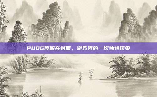 PUBG停留在封面，游戏界的一次独特现象