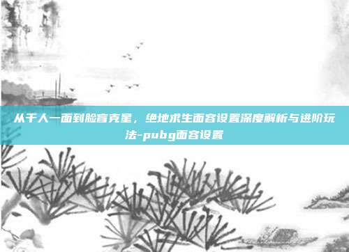 从千人一面到脸盲克星,绝地求生面容设置深度解析与进阶玩法-pubg面容设置